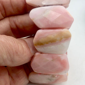 Pin Cushion Faceted Peruvian Opal Stretchy Bracelet | 7" | Pink | 9 beads | - PremiumBead Alternate Image 5