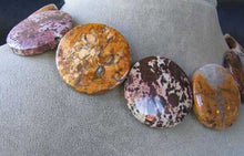 Load image into Gallery viewer, Exotic Tiger Jasper Disc Pendant Semi Precious Stone 13 Bead Strand| 30x5mm | - PremiumBead Alternate Image 5
