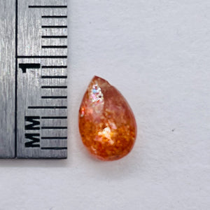 Natural Orange/Red Sunstone Briolette Pendant Bead |8x6x4mm | 1 Bead |