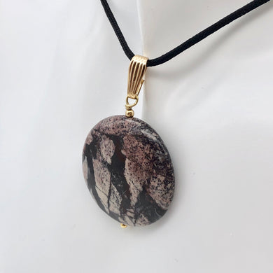 Porcelain Jasper 30mm Disc and 14K Gold Filled Pendant 510602H - PremiumBead Primary Image 1