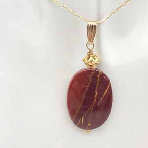 Fabulous Mookaite 30x20mm Oval 14k Gold Filled Pendant, 2 1/8 inches 506765D - PremiumBead Alternate Image 2