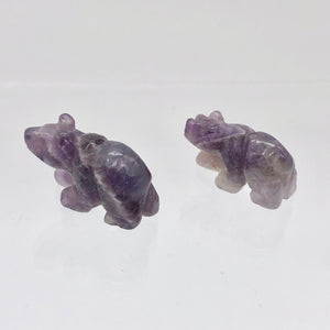 2 Hand Carved Natural Amethyst Bear Beads | 22x12.5x9.5mm | Purple some w/white - PremiumBead Alternate Image 5
