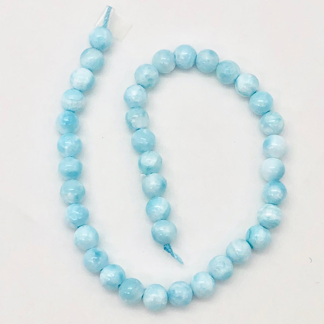 Natural Hemimorphite Round Beads Half Strand | 5mm | Blue | 38 Bead(s)