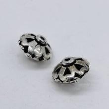 Load image into Gallery viewer, Large Stunning Solid Sterling Silver Bali Saucer Beads | 11x7.5mm | 2 Beads |
