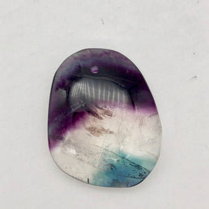 Purple/Clear/Teal Fluorite Freeform Pendant Bead! | 38x31mm | Purple | Oval | - PremiumBead Primary Image 1