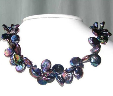 Delicious 18-14mm Rainbow Peacock Freshwater Baroque Coin Pearl Strand 108503B - PremiumBead Primary Image 1
