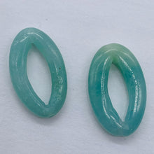 Load image into Gallery viewer, 2 Picture Frame Amazonite 20x12x4mm Oval Beads 9368A
