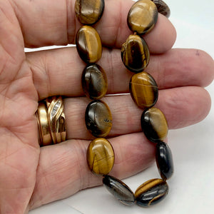 Wildly Exotic Tigereye Oval Coin Bead 16 inch Strand for Jewelry Making - PremiumBead Alternate Image 6