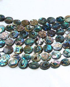 Two (2) Beads of Shimmering 18mm Abalone Shell Pendants 4589 - PremiumBead Alternate Image 3