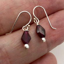 Load image into Gallery viewer, Amazing Diamond-shaped Pyrope Garnet &amp; Sterling Silver Earrings | 7/8&quot; long | - PremiumBead Alternate Image 2

