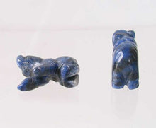 Load image into Gallery viewer, Roar! 2 Hand Carved Natural Sodalite Bear Beads | 13x18x7mm | Blue white - PremiumBead Alternate Image 2
