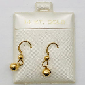 14K Gold 5mm Ball Drop Earrings | 3/4" Long | Gold | 1 Pair Earrings |