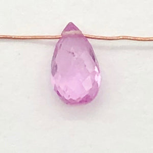 Natural Pink Sapphire Briolette Pendant Bead | 6x3x2mm | .43cts | 1 Bead |