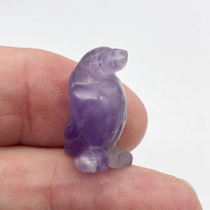 March of The Penguins Carved Amethyst Figurine | 21x12x11mm | Purple - PremiumBead Primary Image 1