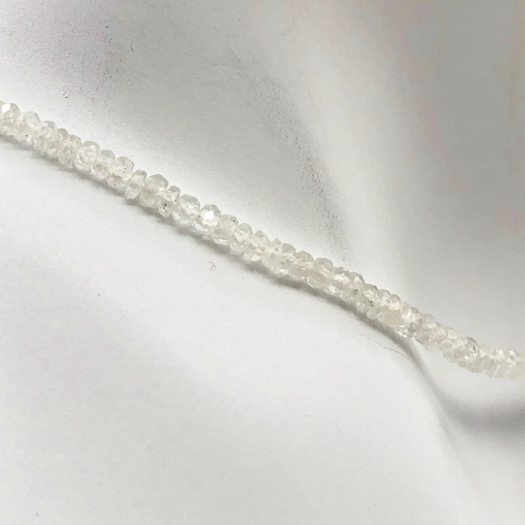 34cts of Faceted White Sapphire 16 inches Bead Strand | 2.5x1.5-2x1mm | 103294B - PremiumBead Primary Image 1