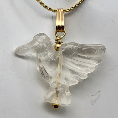 Quartz Dove Pendant Necklace|Semi Precious Stone Jewelry|14kgf Pendant - PremiumBead Primary Image 1