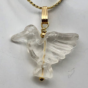 Quartz Dove Pendant Necklace|Semi Precious Stone Jewelry|14kgf Pendant - PremiumBead Primary Image 1