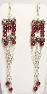 Dancing Red Rhodolite Garnet & Sterling Silver Earrings 306636C - PremiumBead Primary Image 1