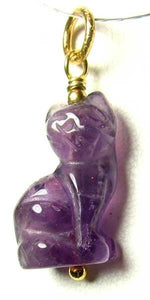 Amethyst Kitty Cat Pendant Necklace|Semi Precious Stone Jewelry|14k Pendant - PremiumBead Primary Image 1