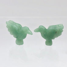 Load image into Gallery viewer, Lovely 2 Hand Carved Aventurine 18x18x7mm Dove Bird Beads | 18x18x7mm | Green - PremiumBead Alternate Image 8
