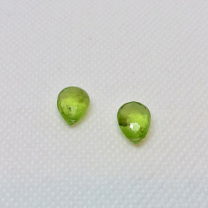 Faceted Peridot Briolette Beads - Matched Pair 6694M - PremiumBead Alternate Image 3