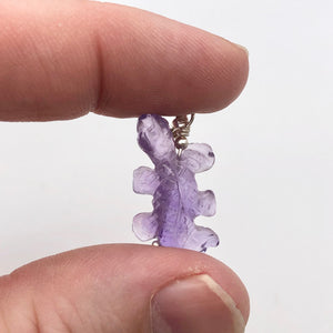 Charming Carved Natural Amethyst Lizard and Sterling Silver Pendant 509269AMS - PremiumBead Alternate Image 3