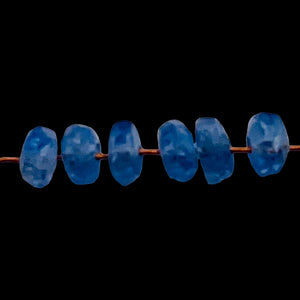 Six - 3x2 to 2.x1mm Blue Sapphire Faceted Beads 3285C