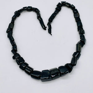 Tourmaline Graduated Cube like Strand| 12x12x15 to 6x6x5mm| Black| 70 - 75 Beads