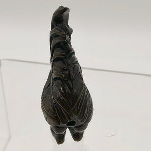 Carved Rooster Dark Teak Ojime/Netsuke Bead - PremiumBead Alternate Image 3