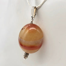Load image into Gallery viewer, Natural Carnelian Agate Oval &amp; Sterling Silver Pendant | 28x24.5x16mm | 2&quot; Long - PremiumBead Alternate Image 5
