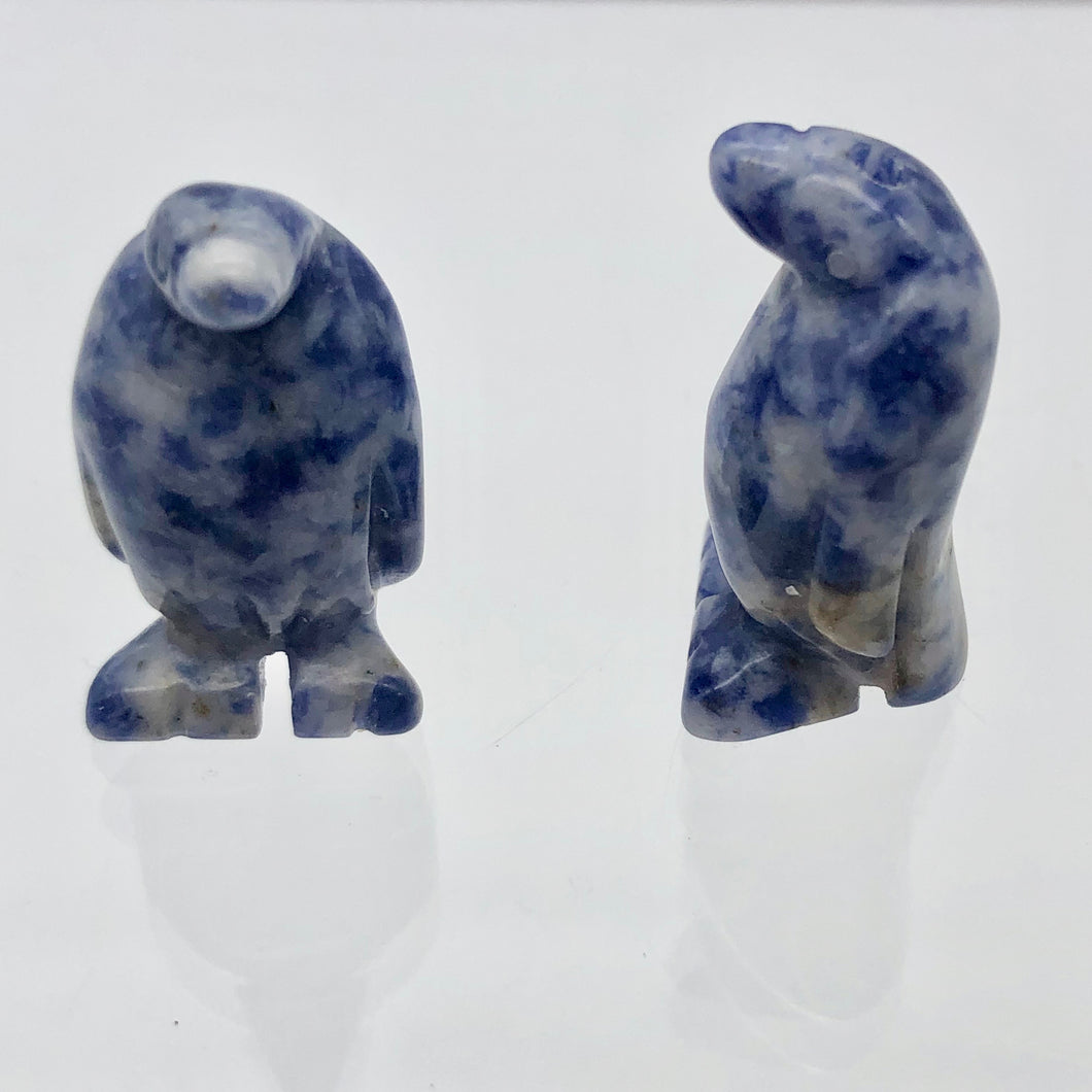 March of The Penguins 2 Carved Sodalite Beads | 21.5x12.5x11mm | Blue - PremiumBead Primary Image 1