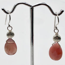 Load image into Gallery viewer, Botswana Sterling Silver Faceted Briolette Earrings | 1 1/2&quot; Long | Peach |
