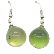 Load image into Gallery viewer, Amber Round Sterling Silver Earrings| 1 1/4&quot; Long | Green | 1 Pait |
