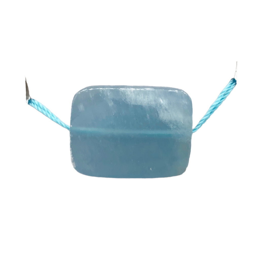 1 Unique Aquamarine Rectangle Pendant Bead | 20x15x5mm | Blue | 1 Bead | 008058