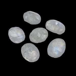 Moonstone Faceted Oval Beads | 12x8x5 to 10x8x5mm | Rainbow | 6 Bead |