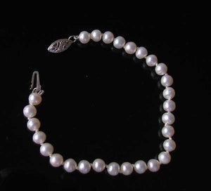 Creamy White 5mm FW Pearl & Silver 7" Bracelet 9916A - PremiumBead Alternate Image 2