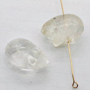 Cute Quartz Carved Mouse Beads | 19x11x11 mm | Clear