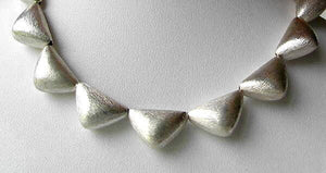 Designer 12 Brushed Silver Triangle Bead (24 Grams) 8 inch Strand 107236 - PremiumBead Alternate Image 3