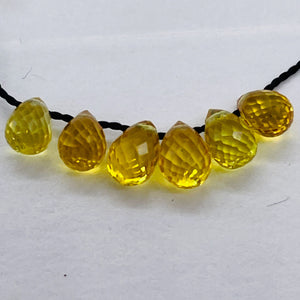 Sunshine Yellow Sapphire Faceted Briolette Bead ( .43 to .48cts) 9667Ae