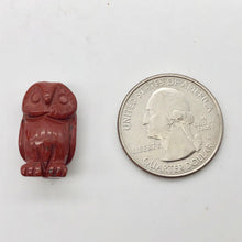 Load image into Gallery viewer, 2 Wisdom Carved Brecciated Jasper Owl Beads | 21x11.5x9mm | Red/Brown - PremiumBead Alternate Image 3
