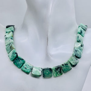 Mojito Natural Green Turquoise Square Coin Bead Strand 107412C