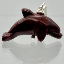Load image into Gallery viewer, Jasper Dolphin Pendant Necklace | Semi Precious Stone Jewelry | Silver Pendant - PremiumBead Primary Image 1

