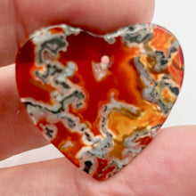 Load image into Gallery viewer, Limbcast Agate Heart Bead | 27x29x2mm | Orange/Green/Clear | Heart | 1 Bead | - PremiumBead Alternate Image 2
