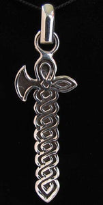 925 Sterling Silver Celtic Battle Axe Traditional Charm Pendant 9972J - PremiumBead Primary Image 1