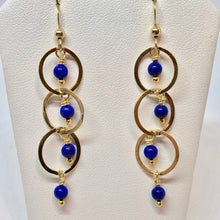 Load image into Gallery viewer, Natural AAA Lapis with 14Kgf Earrings 310268 - PremiumBead Alternate Image 3
