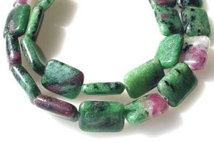 Magical Ruby Zoisite 14x10mm Rectangle 7.5 inch Bead Strand 9561HS - PremiumBead Primary Image 1