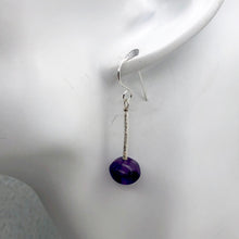 Load image into Gallery viewer, Amethyst Roundel Bead Sterling Silver Drop/Dangle Earrings| 2.5&quot; Long | Purple |
