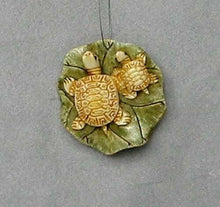 Load image into Gallery viewer, Work of Art Mom &amp; Baby Turtle Pendant Bead 5657 | 39x38x8mm | Cream, green and brown - PremiumBead Alternate Image 3
