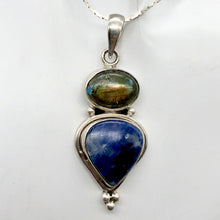 Load image into Gallery viewer, Exotic Labradorite, Blue Sodalite and Sterling Silver Pendant Necklace - PremiumBead Primary Image 1
