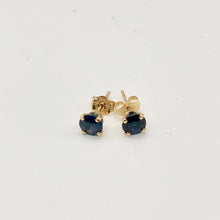 Load image into Gallery viewer, Blue Sapphire 14K Gold Earrings | 5mm | Blue | Stud | - PremiumBead Alternate Image 3
